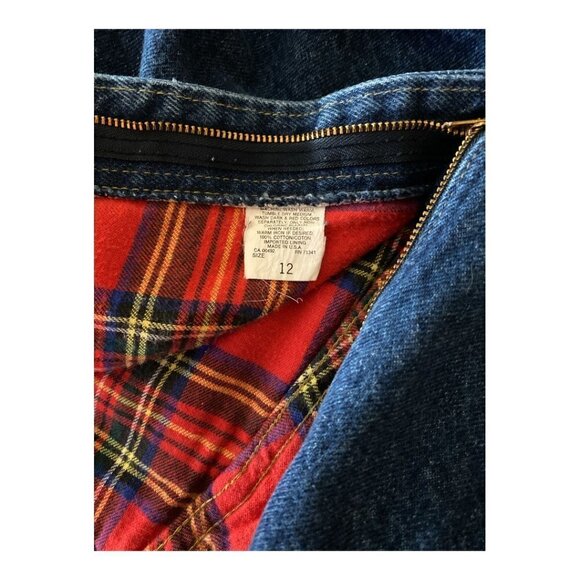 L.L.Bean jeans, flannel lined, size 12. High waisted. Straight leg, 5 pocket. - Picture 4 of 6